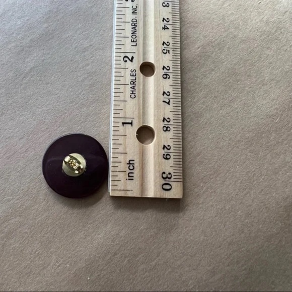 Plum Button Earrings - Picture 7 of 7